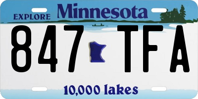 MN license plate 847TFA