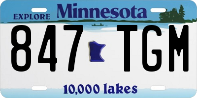 MN license plate 847TGM