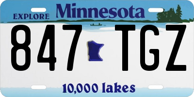MN license plate 847TGZ