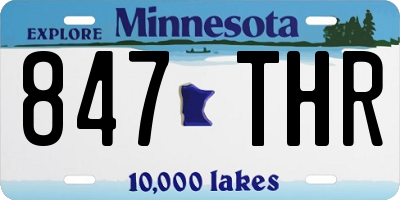 MN license plate 847THR