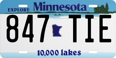 MN license plate 847TIE