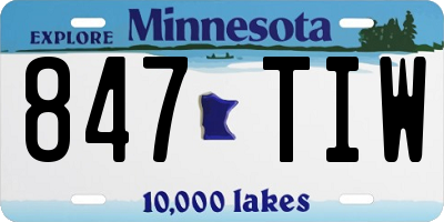 MN license plate 847TIW