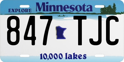 MN license plate 847TJC