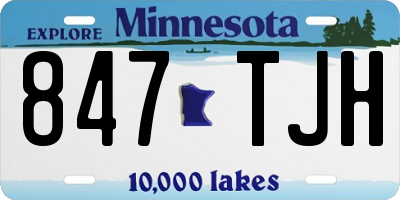 MN license plate 847TJH