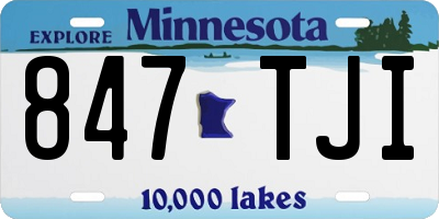 MN license plate 847TJI