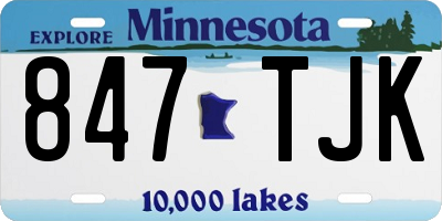 MN license plate 847TJK