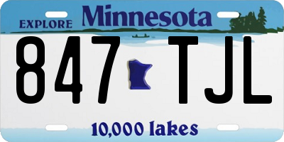 MN license plate 847TJL