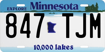 MN license plate 847TJM