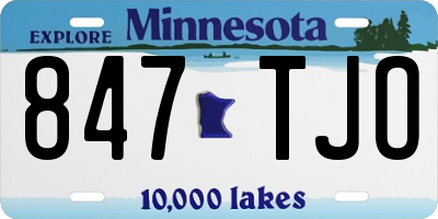 MN license plate 847TJO