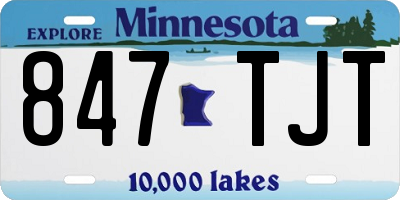 MN license plate 847TJT