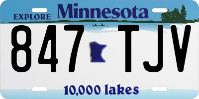 MN license plate 847TJV