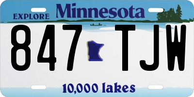 MN license plate 847TJW