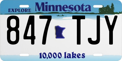 MN license plate 847TJY