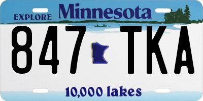 MN license plate 847TKA