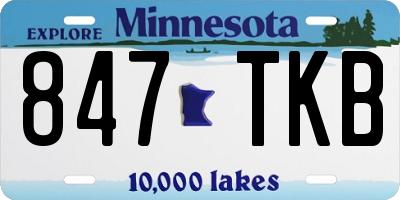 MN license plate 847TKB