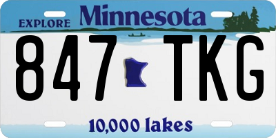MN license plate 847TKG