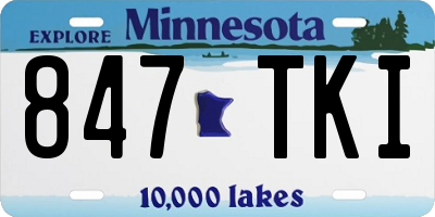 MN license plate 847TKI