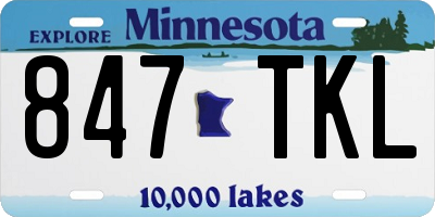 MN license plate 847TKL
