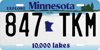 MN license plate 847TKM