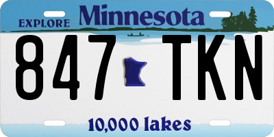 MN license plate 847TKN