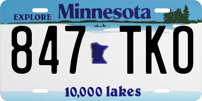 MN license plate 847TKO