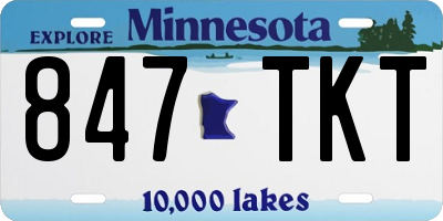 MN license plate 847TKT