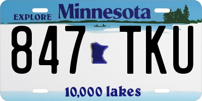 MN license plate 847TKU