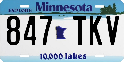 MN license plate 847TKV