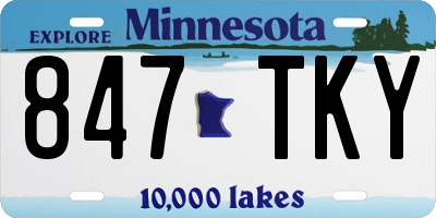 MN license plate 847TKY
