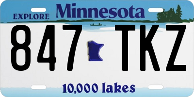 MN license plate 847TKZ