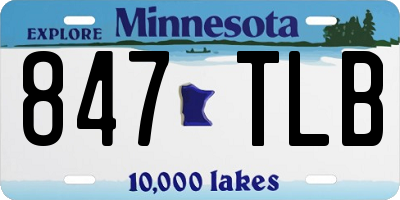 MN license plate 847TLB