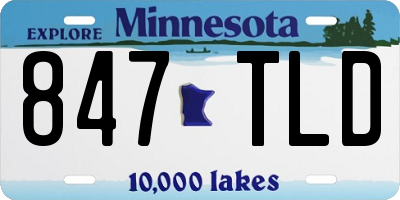 MN license plate 847TLD