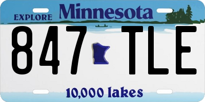 MN license plate 847TLE