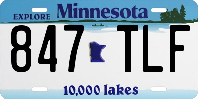 MN license plate 847TLF