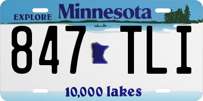 MN license plate 847TLI