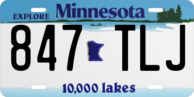 MN license plate 847TLJ
