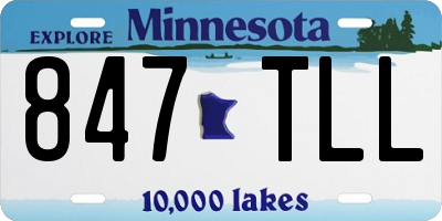 MN license plate 847TLL