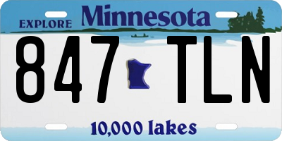 MN license plate 847TLN
