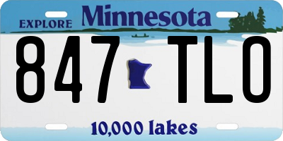 MN license plate 847TLO