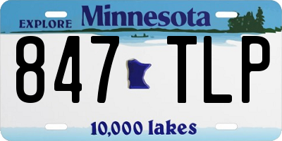 MN license plate 847TLP