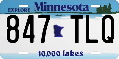 MN license plate 847TLQ