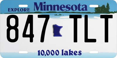 MN license plate 847TLT