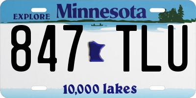 MN license plate 847TLU