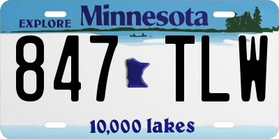 MN license plate 847TLW