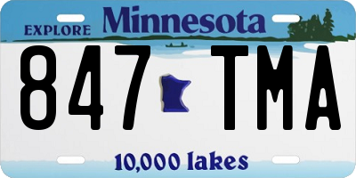 MN license plate 847TMA