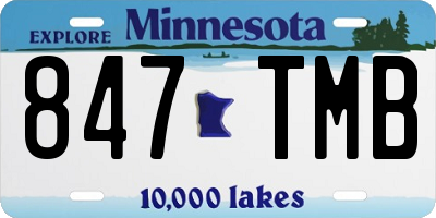 MN license plate 847TMB