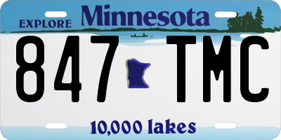 MN license plate 847TMC