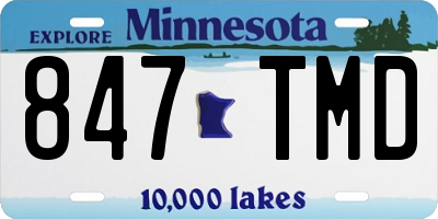 MN license plate 847TMD