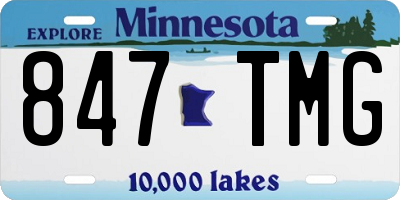MN license plate 847TMG