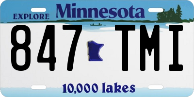 MN license plate 847TMI